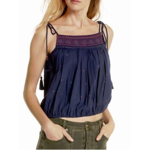 Free People Tops - NEW! Women’s Free People Eternal Love Tassel Tie Tank Shirt Size Large W/Tags